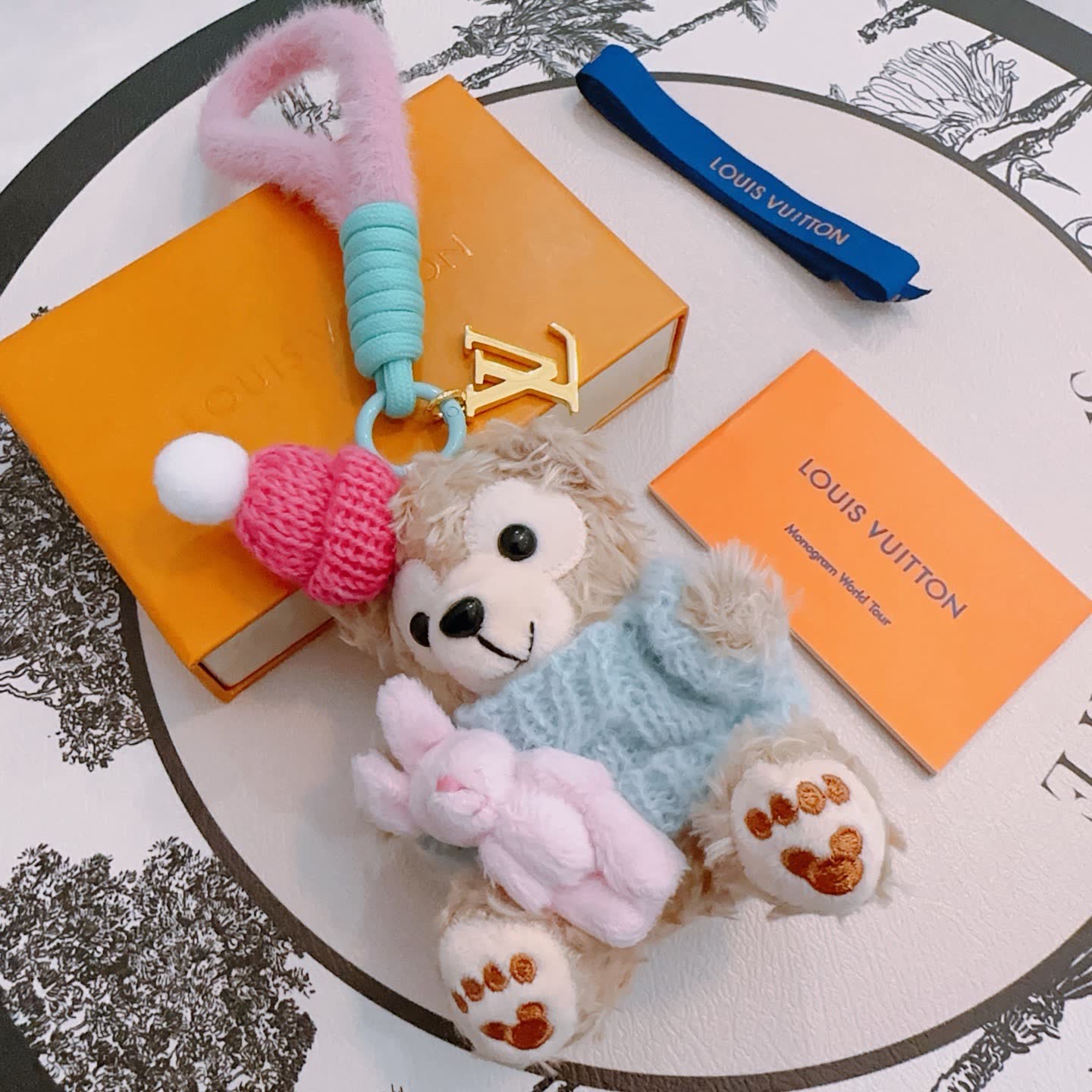 Louis Vuitton Monogram World Tour Bear Keychain Louis Vuitton Monogram World Tour Bear Keychain